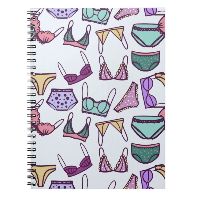 Vintage nahtlose Musterunterwäsche: BH und Panti Notizblock (Vorderseite)