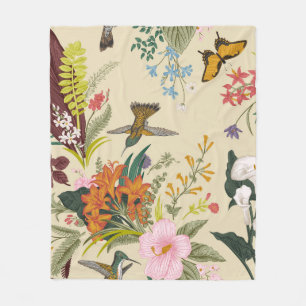 Vintage nahtlose Vintage Blumenmuster. Exotic fl Fleecedecke
