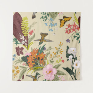 Vintage nahtlose Vintage Blumenmuster. Exotic fl Wandteppich