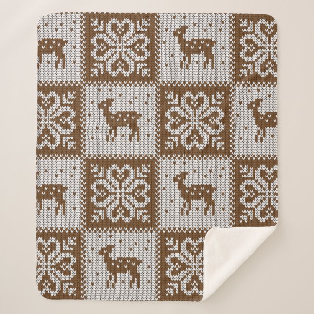 Vintage, nahtlose Ziermuster Sherpadecke (Vorderseite)