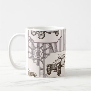 Vintage nahtloser Hintergrund mit vintage Retro-Au Kaffeetasse