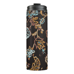 Vintage nahtloses Blumenmuster. Handgezeichnete Te Thermosbecher