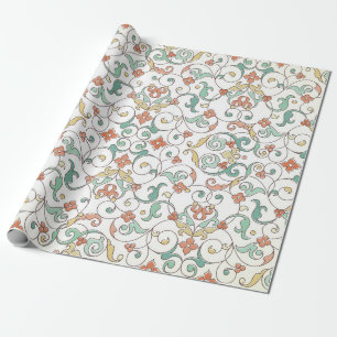 Vintage Nahtlosmuster mit Line-Art-Ornament. V Geschenkpapier
