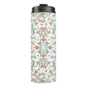 Vintage Nahtlosmuster mit Line-Art-Ornament. V Thermosbecher
