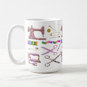 Vintage-Nähzubehör für Näherin Schneider Kaffeetasse