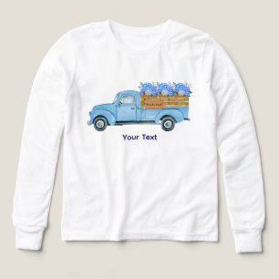 Vintage Nantucket Aquarell Blau LKW & Hortensie