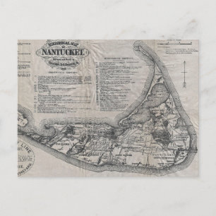 Vintage Nantucket-Karte Postkarte