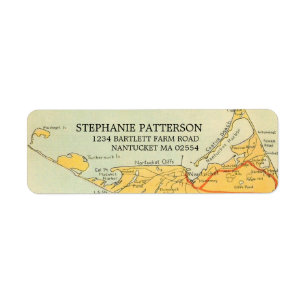 Vintage Nantucket Karten-Adressen-Etiketten