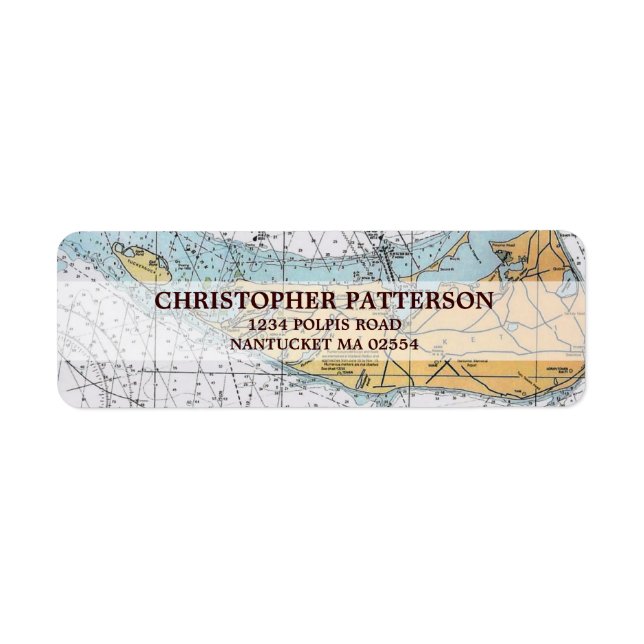 Vintage Nantucket Navigation Chart Address Labels (Vorne)