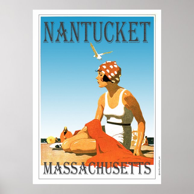 Vintage Nantucket on The Beach Poster (Vorne)