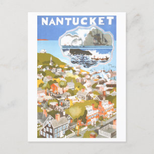 Vintage Nantucket Reiseplakat Postkarte