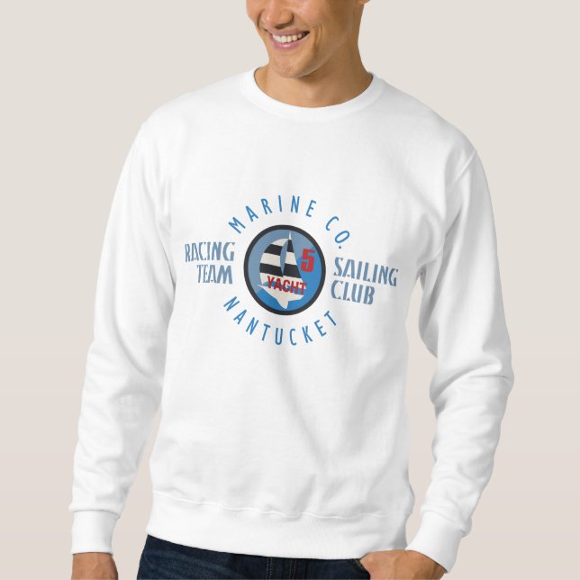 Vintage Nantucket Yacht 5 - Segelclub Abzeichen Sweatshirt (Vorderseite)