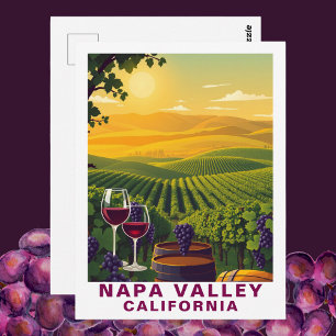 Vintage Napa Valley, Kalifornien Weinreisen Postkarte
