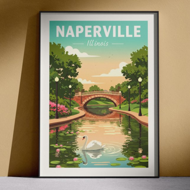 Vintage Naperville Illinois Poster (Von Creator hochgeladen)