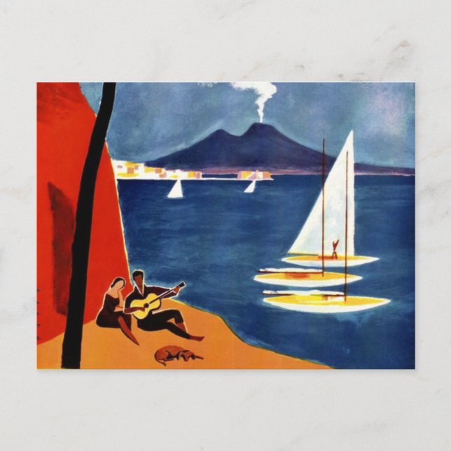 Vintage Napoli Liebe Romantik Postkarte (Vorderseite)