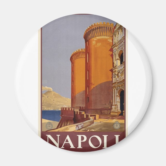 Vintage Napoli-Reise Magnet (Vorne)