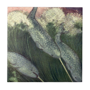 Vintage Narbale, Meereswale und Meerestiere Fliese