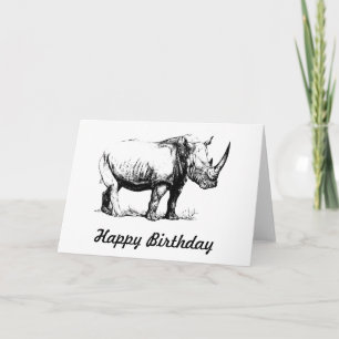 Vintage Nashorn-Illustration, Tier Karte