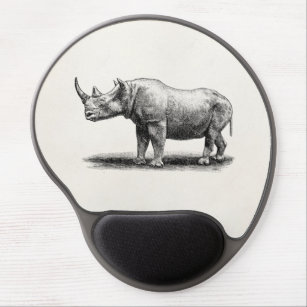Vintage Nashorn-IllustrationRhinoRhinos Gel Mousepad
