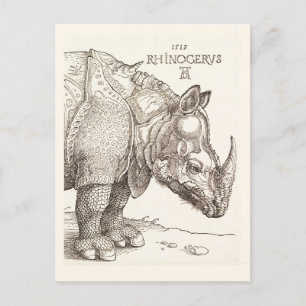 Vintage-Nashorn-Postkarte Postkarte