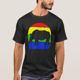 Vintage Nashorn Retro Nashorn Tier Silhouette 60er T-Shirt