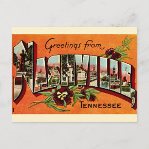 Vintage Nashville Grußkarte Orange Postkarte