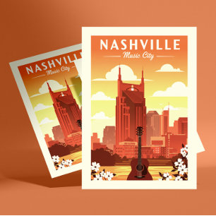 Vintage Nashville Postkarte