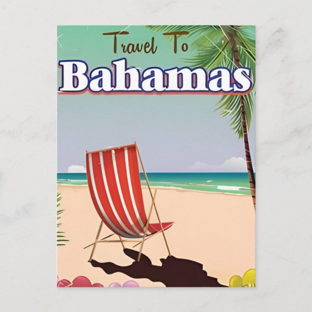 Vintage nassau Bahamas, karibischer Urlaub Postkarte (Vorderseite)