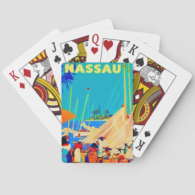 Vintage Nassau Reise Spielkarten (Rückseite)