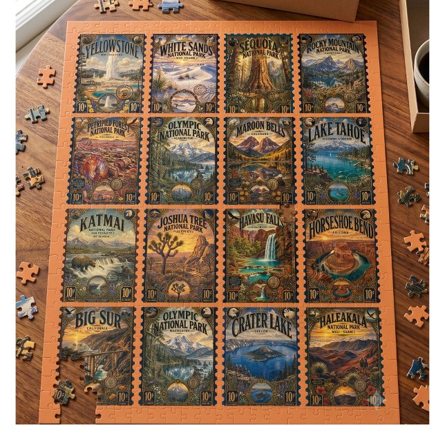 Vintage National Park Stempel Puzzle (Von Creator hochgeladen)