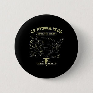 Vintage National Parks Karte - Amerikanisches Wand Button