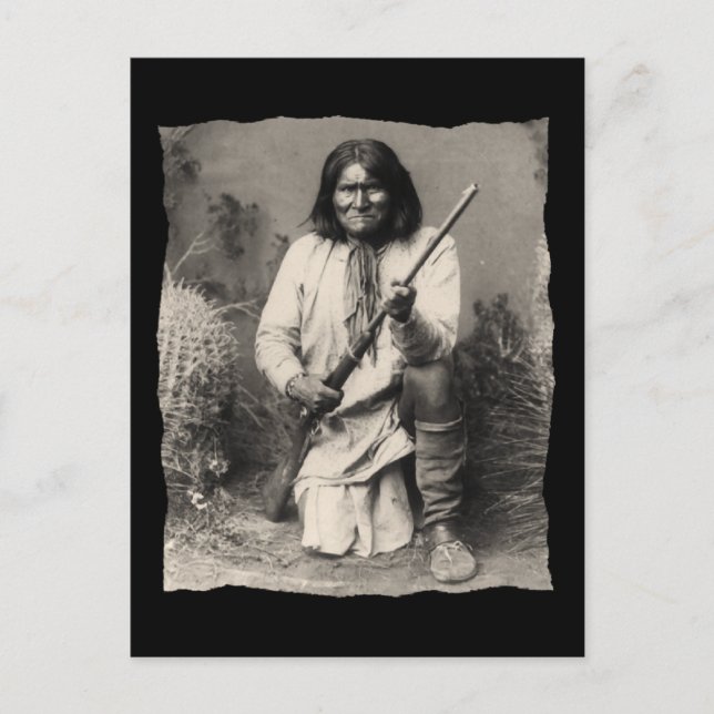 Vintage Native American Geronimo Apache Postkarte (Vorderseite)