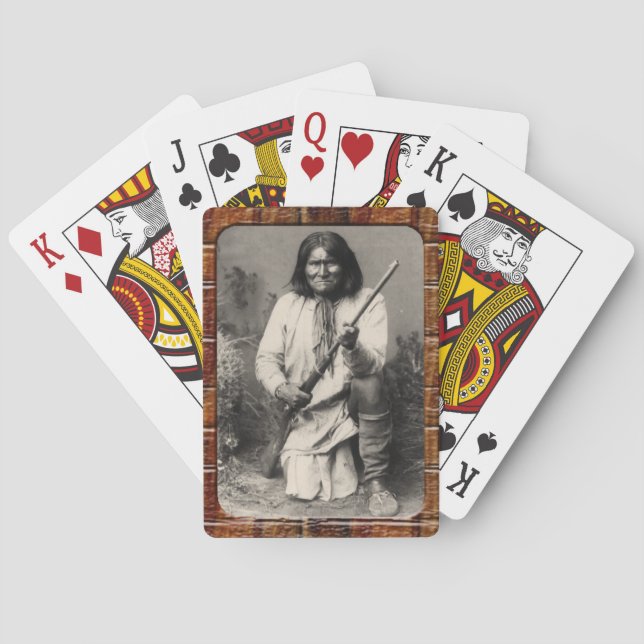 Vintage Native American Geronimo Apache Spielkarte (Rückseite)