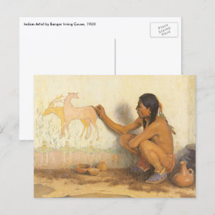 Vintage Native American, Indian Künstler von Couse Postkarte