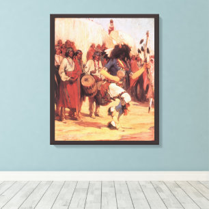 Vintage Native Americans Büffeltänzer von Cassidy Leinwanddruck