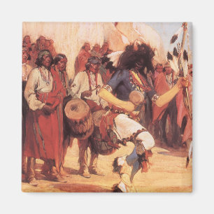 Vintage Native Americans Büffeltänzer von Cassidy Magnet