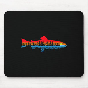 Vintage-Natur-Angeln im Freien - Fischer Forelle F Mousepad