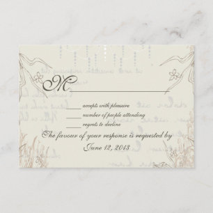 Vintage Natur Blumenmuster Hochzeit RSVP Karte