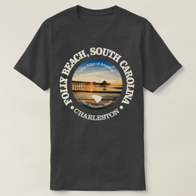 Vintage Natur Folly Beach Berg Wandern T-Shirt (Design vorne)