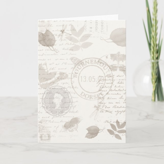 Vintage Natur-Gruß-Karte, botanische Studie Karte (Vorderseite)