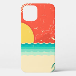 Vintage-Natur tropische Meereslandschaft Hintergru Case-Mate iPhone Hülle