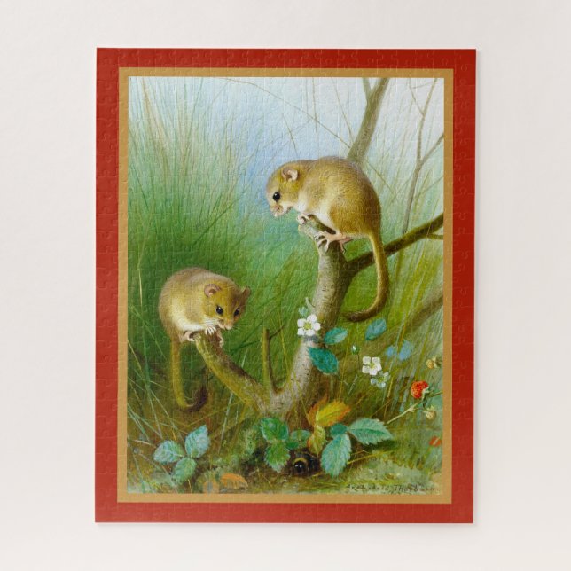 Vintage Natur - Wildtiere Puzzle (Vertikal)