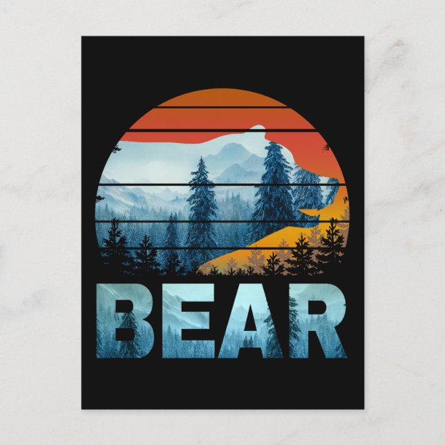 VINTAGE NATUR WILDWALDWÄLDER POSTKARTE (Vorderseite)