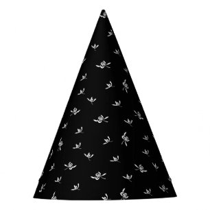 Vintage Natur Wind Schwarz-weiße Blumen Partyhütchen