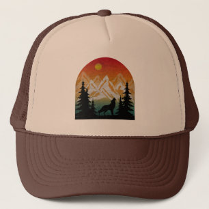 Vintage-Natur-Wolf Truckerkappe
