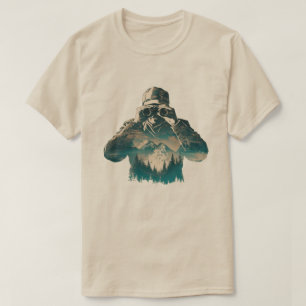 Vintage Naturbeobachter mit doppelter Belichtung T-Shirt