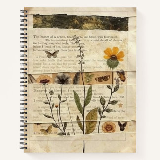 Vintage-Naturjournal – Teeflecken-Mixed-Media Notizbuch