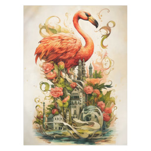 Vintage natürliche Blume Flamingos Paradies Tischdecke