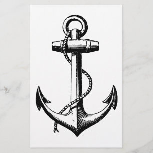 Vintage Nautical Anchor Illustration Flyer