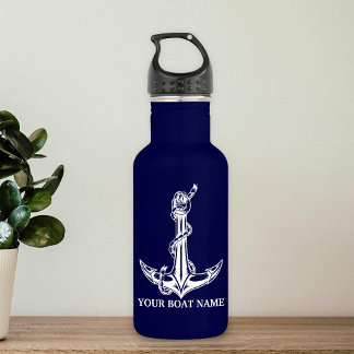 Vintage Nautical Anchor Rope Boat Name Edelstahlflasche